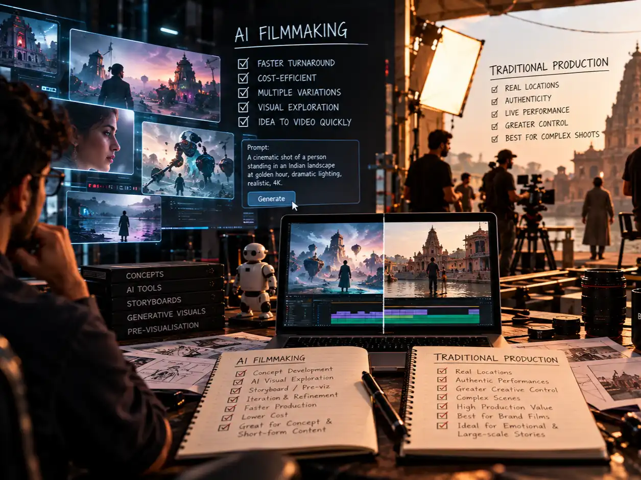 AI Filmmaking vs Traditional Production in India: When Each One Actually Wins